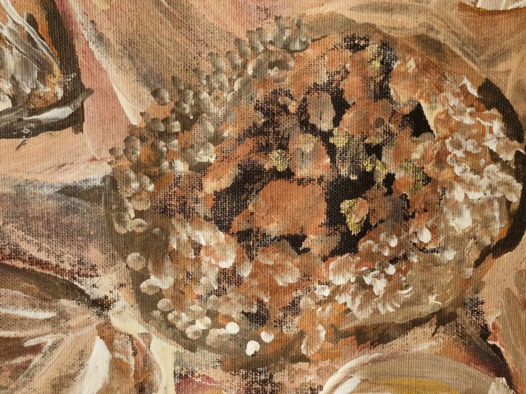 Mantel pintado de granadas