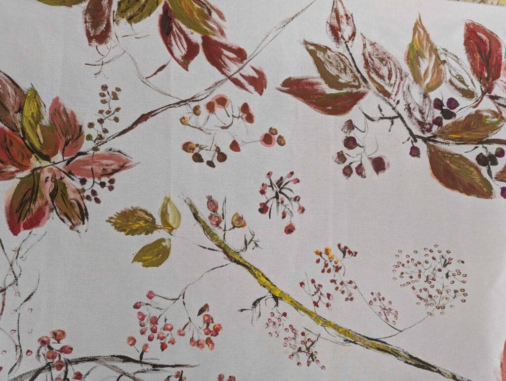 Mantel pintado sobre algodón